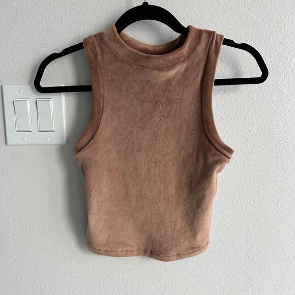 SKIMS Velour crewneck tank top honey camel size Xsmall - Picture 1 of 4